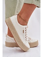 Dámské espadrilles Trampki na platformě Big Star TT274346 Ecru