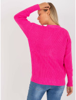 Dámský svetr LC SW 0321 fluo růžový