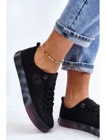 Dámské tenisky s barevnou platformou Big Star LL274239 Černá Dámské tenisky s barevnou platformou Big Star LL274239 Černá