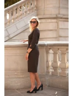 Denní šaty M376  201123 černo-hnědá - La Aurora