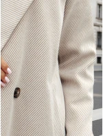 Dámský oversize kabát MANTOVA dlouhý světle béžový FashionStreet NY0738 Dámský oversize kabát MANTOVA dlouhý světle béžový FashionStreet NY0738
