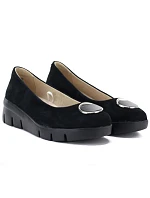 Dámské kožené polobotky na podpatku černé Vinceza 95412