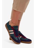 Zazoo N1068 Semišové Nízké Tenisky Dámské Tmavě Zelená