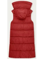 Červeno-béžová dlouhá dámská oboustranná vesta (B8248-4) Červeno-béžová dlouhá dámská oboustranná vesta (B8248-4)