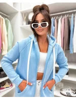Gruba rozpinana bluza damska Goodlookin niebieska (551)