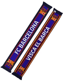 Oboustranná fanouškovská šála FC Barcelona Dvojitá pletená šála 5004BUD39