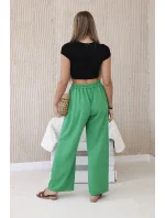 Kalhoty se širokými nohavicemi zelená