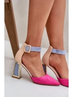 Sandály Na Podpatku Se Špičatými Nosy Fuchsie Gekkaria