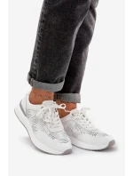 Kožené Sportovní Boty Dámské Sneakers S.Barski LR51-551 Bílé