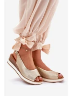 Kožené Sandály Na Klíně Artiker 56C2312 Zlaté Kožené Sandály Na Klíně Artiker 56C2312 Zlaté