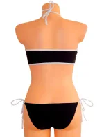 Dámské plavky dvoudílné sexy bikiny SULTRY polstrované košíčky zdobené bílými lemy černé - Černá - OEM Dámské plavky dvoudílné sexy bikiny SULTRY polstrované košíčky zdobené bílými lemy černé - Černá - OEM