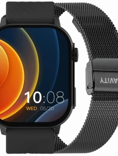 Chytré hodinky Gravity GT15-1 Black Silicone Strap + Black Bracelet