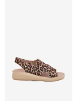 Zazoo 40392 Kožené Sandály Dámské Leopardí Hnědé