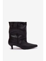 Vklouznutí Dámské Kotníkové Boty S Volnou Špičkou Černé Jessalia