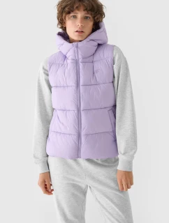 Dámský Péřový Bezrukávník S Kapucí Fialový 4F 4FWAW24TVJAF141-52S