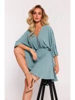 M785 Rozšířené mini šaty - agáve M785 Rozšířené mini šaty - agáve