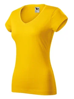 Fit V-neck tričko dámské žlutá