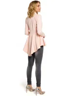 Asymetrický frak s límcem a zapínáním na knoflíky M165 - černý - Moe