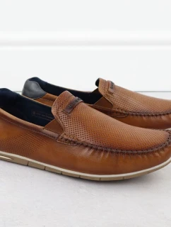 Pánské kožené pohodlné mokasíny Bugatti 321-A2X6G-4000, hnědá barva