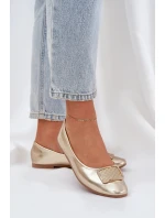 Eko kožené baleríny s ozdobou zlaté Tulnelia Eko kožené baleríny s ozdobou zlaté Tulnelia
