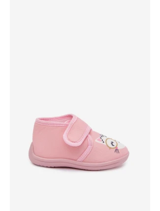 Dětské bačkory na suchý zip růžové Katline