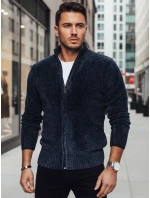 Pánský rozepínací tmavě modrý svetr FashionStreet WX2227