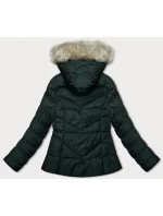Krátká dámská prošívaná zimní bunda v army barvě J Style (5M3153-136)