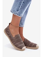 Dámské Otevřené Espadrilky Textilní Khaki Candessa Dámské Otevřené Espadrilky Textilní Khaki Candessa