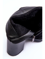 Semišové kotníkové boty na vysokém podpatku Black Makeline