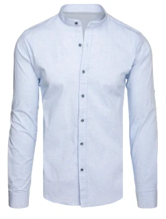 Pánská neformální košile se stojáčkem modrá FashionStreet DX2648