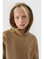 Dívčí Nekožená Mikina S Kapucí Hladká Béžová 4F 4FJWMM00TSWSF1316-83S