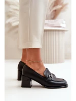 Elegantní Dámské Kožené Polobotky Na Podpatku Černé Vinceza 91116 Elegantní Dámské Kožené Polobotky Na Podpatku Černé Vinceza 91116