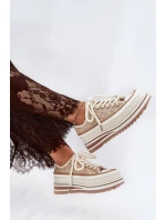 Dámské Tenisky Na Masivní Platformě S.Barski BF51-101 Béžové