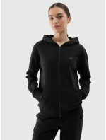 Dámská tepláková rozepínací mikina s kapucí 4F - černá Dámská tepláková rozepínací mikina s kapucí 4F - černá
