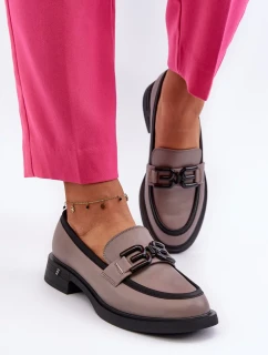 Elegantní dámské kožené mokasíny, tmavě béžová Triana