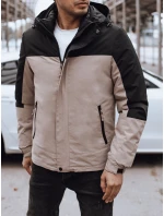 Pánská zimní bunda s kapucí béžová FashionStreet TX4897