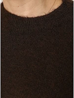 Dámský oversize svetr s vlnou, čokoládová barva, FashionStreet MY2650