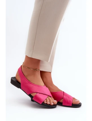 Zazoo 40407 Dámské kožené sandály Fuksie