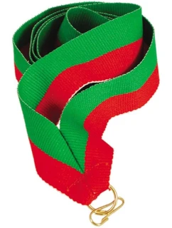 Stuha 22 mm - zelená a červená