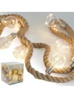 30 LED SVĚTELNÁ HADICE 280 CM TEPLÁ BÍLÁ JUTA