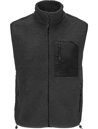 SOL'S Fury Bodywarmer Fleecová vesta Sherpa 25.4041 carbon grey/black