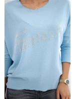 Halenka s nápisem Fantastic modrý