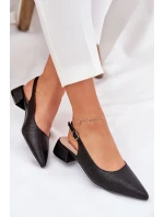 Pletené Dámské Sandály Na Jemném Podpatku Černé Jorela