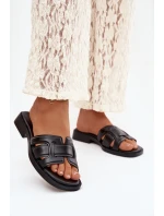 Dámské nazouváky na nízkém podpatku černé Lorania