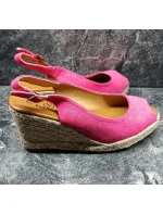 Dámské sandálky na klín podpatku Fuchsiová tm. růžová - Super me Dámské sandálky na klín podpatku Fuchsiová tm. růžová - Super me