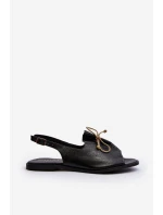 Kožené ploché sandály Zazoo 2898 černé