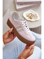 Zazoo N1068S4 Dámské Semišové Tenisky na Platformě Fialové