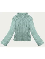 Krátká dámská bunda ramoneska v mátové barvě se stojáčkem J Style (11Z8127) Krátká dámská bunda ramoneska v mátové barvě se stojáčkem J Style (11Z8127)