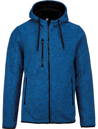 Kariban ProAct PA 365 Pánská pletená fleecová bunda s kapucí 20.P365 light royal blue melange