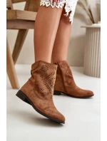 Dámské Nízké Botky S Výřezem Na Zip Hnědé Irinette Dámské Nízké Botky S Výřezem Na Zip Hnědé Irinette